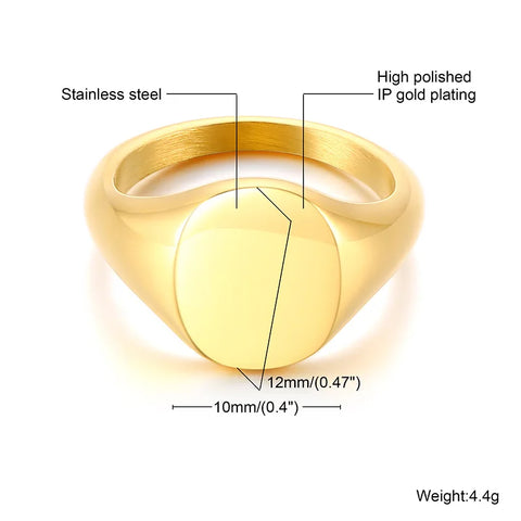 Stainless Steel Floral Signet Ring - Celestial CZ North Star Design for Men and Women