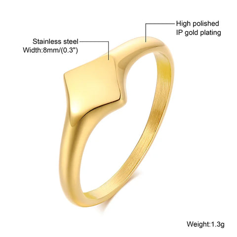 Hall's Lotus Signet Pinky Ring - Elegant Floral-Inspired Stainless Steel Ring for Men and Women