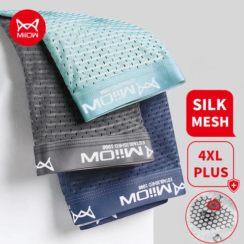 MiiOW 3 stuks sexy mesh heren boxershorts 