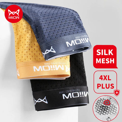 MiiOW 3 stuks sexy mesh heren boxershorts 
