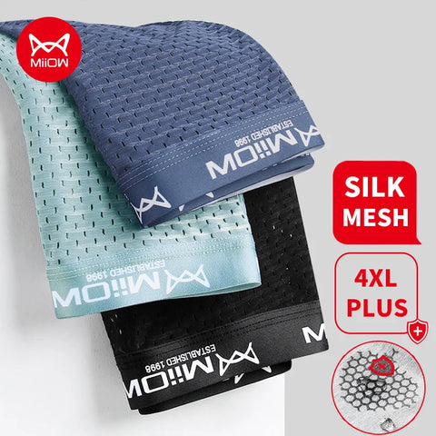 MiiOW 3 stuks sexy mesh heren boxershorts 