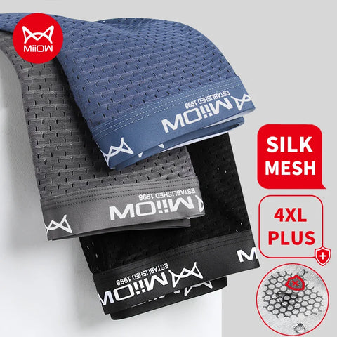 MiiOW 3 stuks sexy mesh heren boxershorts 