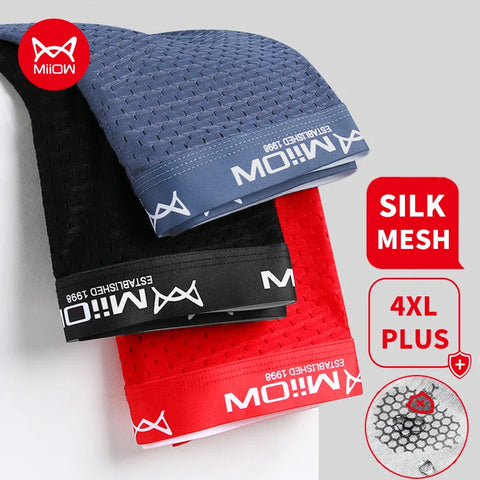MiiOW 3 stuks sexy mesh heren boxershorts 