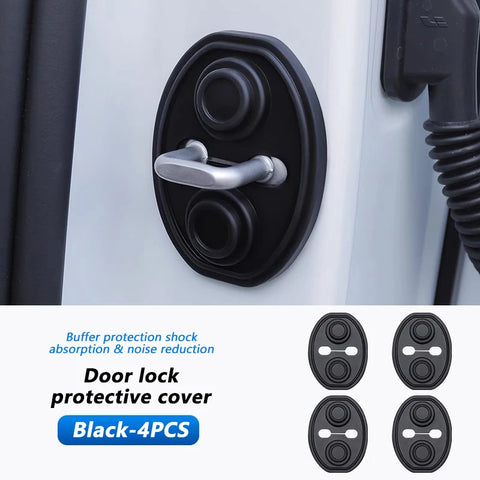 SEAMETAL 4pcs Silicone Car Door Lock Buckle Mute Cushion