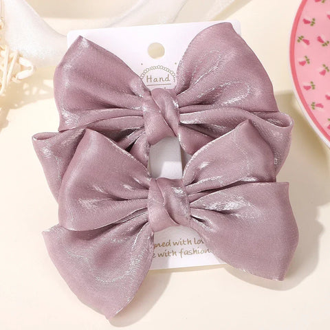 LOVEKIKI 2Pcs Girls Chiffon Hair Clips Cheer Bowknot Hairpin - Stylish and Comfortable Kids Hair Accessories