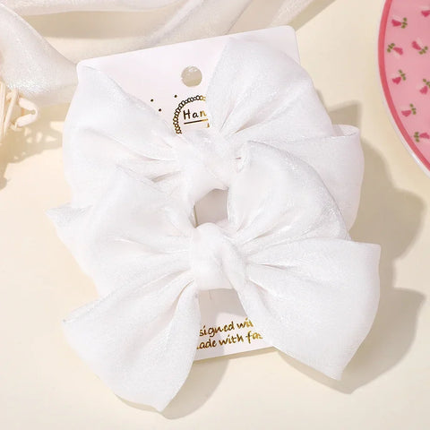 LOVEKIKI 2Pcs Girls Chiffon Hair Clips Cheer Bowknot Hairpin - Stylish and Comfortable Kids Hair Accessories