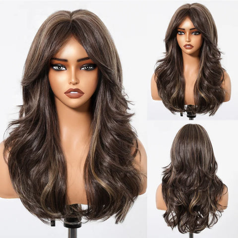 DropShipping EASIHAIR Long Blonde Ombre Synthetic Wigs for Women - Wavy High Density Cosplay Wig