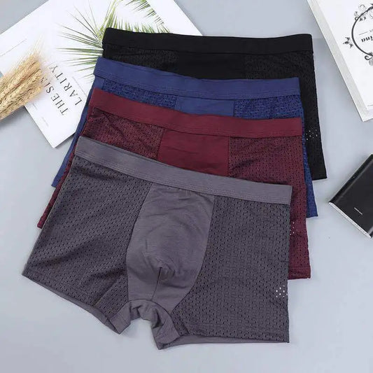 4Pcs Breathable Mesh Men Underwear Boxers