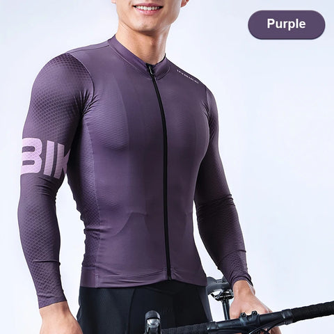 INBIKE Men's Cycling Long Sleeve Breathable MTB Jersey – Comfortable Road Bike Top with Pocket