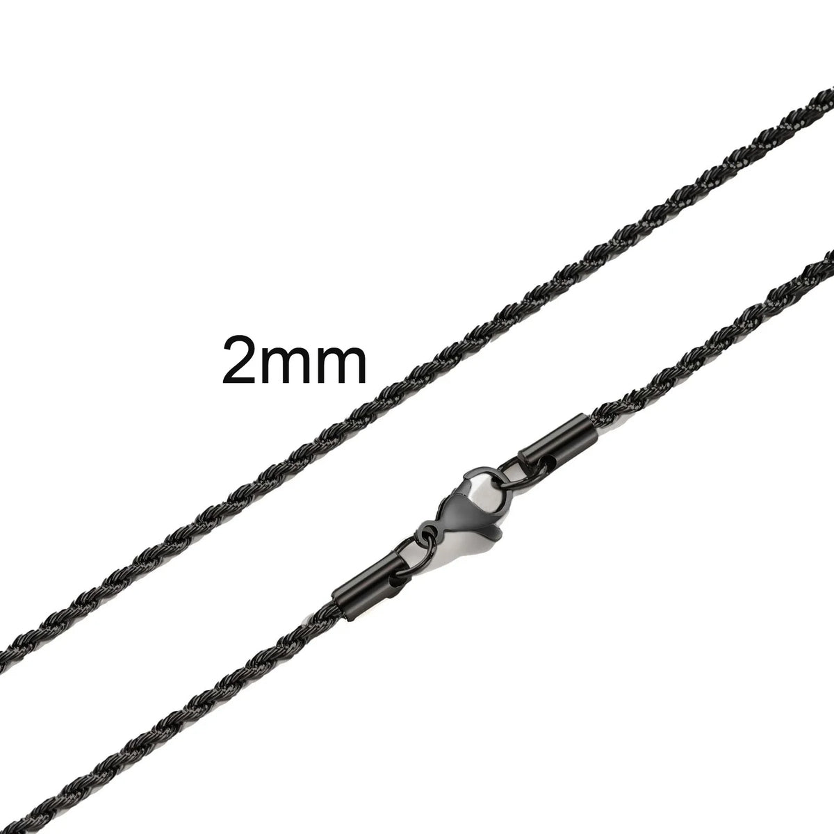 Minimalist Twist Rope Chain Necklace for Men & Women - Stylish Stainless Steel Jewelry in Gold, Silver, and Black