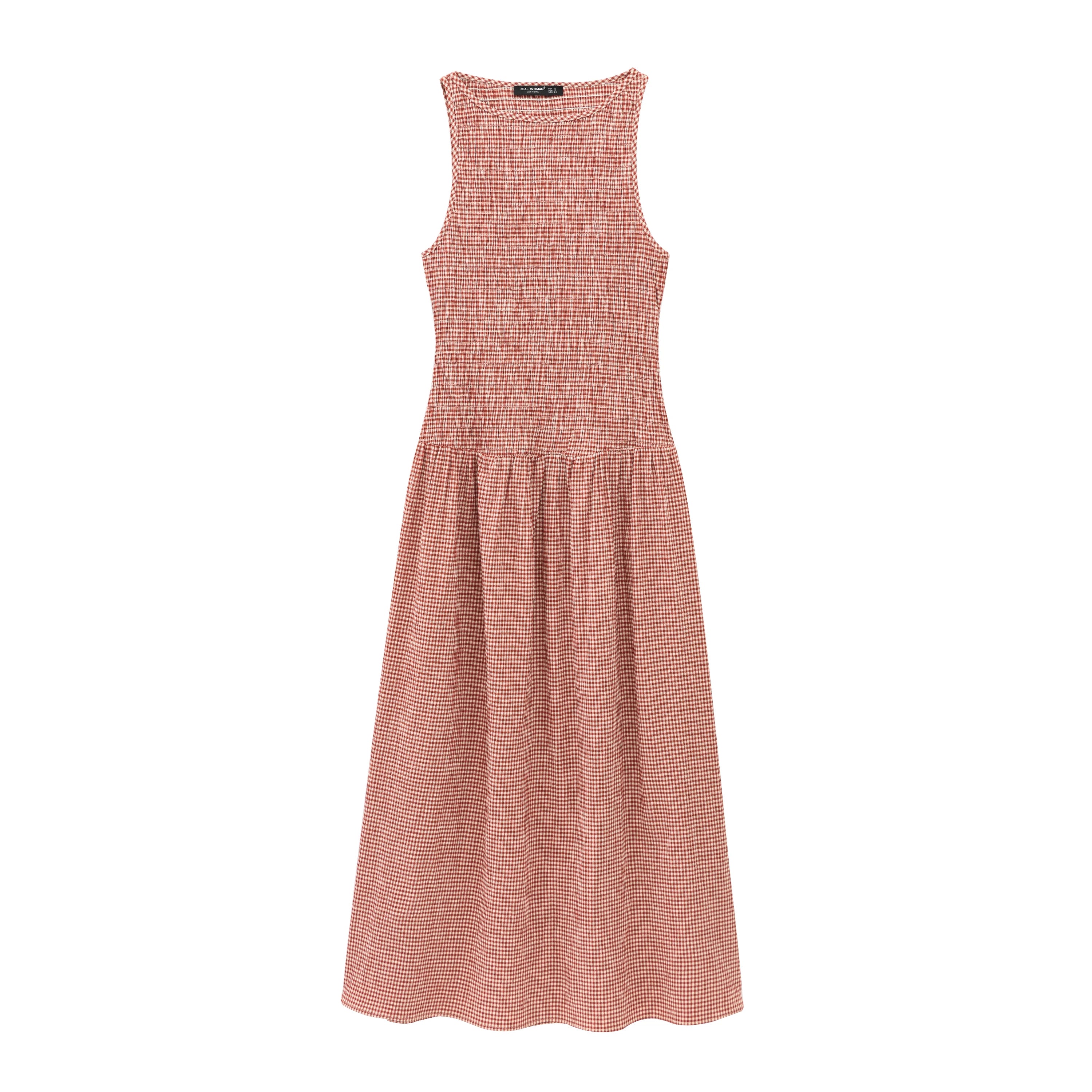 TRAFZA Women Elegant Plaid Vest Dress