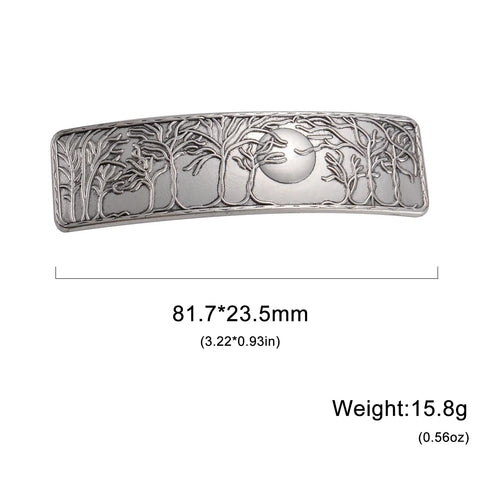 Vintage Moon Phase Tree Forest Hair Clip | Crescent Moon Hair Accessories for Women