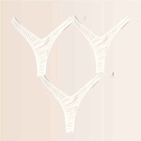 Seamless Thongs Solid Thong Panties for Women - Soft Silk Tangas