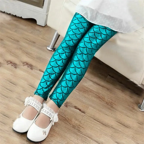 Colorful Fish Scales Leggings for Girls