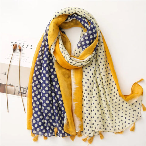 Luxury Cotton Scarf for Women - Large Shawl & Hijab