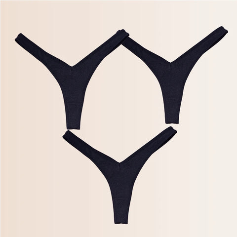 Seamless Thongs Solid Thong Panties for Women - Soft Silk Tangas
