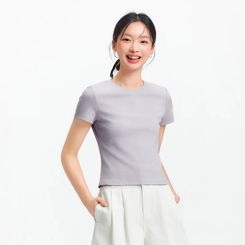 Semir dames cropped geborduurd T-shirt
