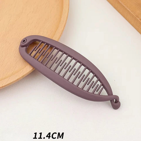 Matte Frosted Ponytail Banana Hair Clip - Stylish Hairpin for Women