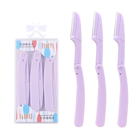 Karsyngirl 3pcs Fold Eyebrow Trimmer Kit – Makeup Tools for Effortless Grooming