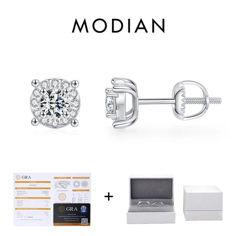 MODIAN D Color Moissanite Stud Earrings