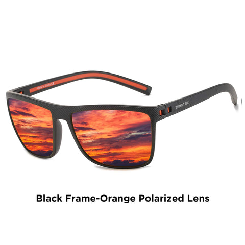ZENOTTIC Retro Vierkante Gepolariseerde Zonnebril – Ultralichte TR90 UV400 Unisex Zonnebrillen
