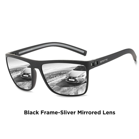 ZENOTTIC Retro Vierkante Gepolariseerde Zonnebril – Ultralichte TR90 UV400 Unisex Zonnebrillen