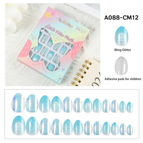 24 Pcs Children Cute Fake Nails