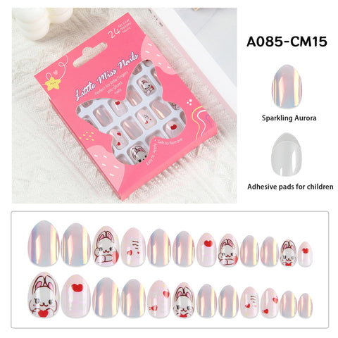 24 Pcs Children Cute Fake Nails
