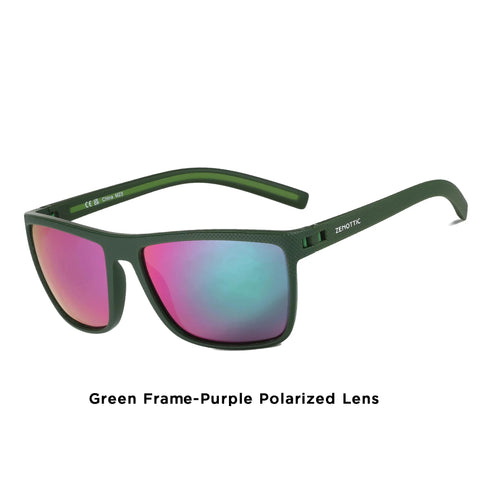 ZENOTTIC Retro Vierkante Gepolariseerde Zonnebril – Ultralichte TR90 UV400 Unisex Zonnebrillen