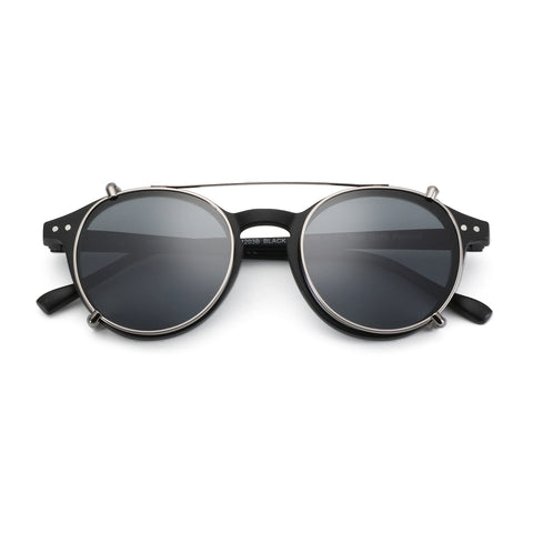 ZENOTTIC Steampunk Clip-On Gepolariseerde Zonnebril – Anti-Blauw Licht Retro UV400 Unisex Bril