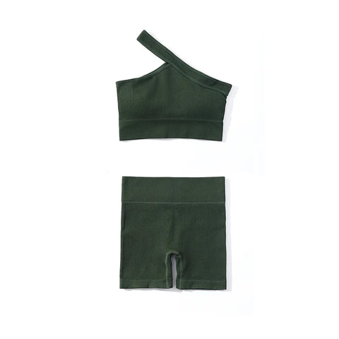 SOISOU Ribstof Yoga Shorts met Hoge Taille voor Dames