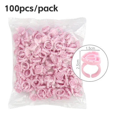 AILEISHI 100Pcs Disposable Eyelash Glue Fan Cup Rings
