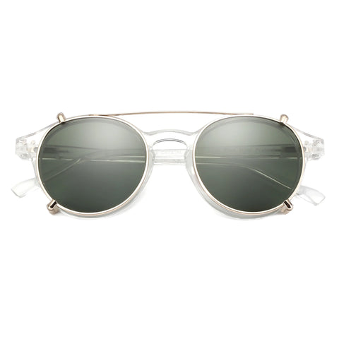 ZENOTTIC Steampunk Clip-On Gepolariseerde Zonnebril – Anti-Blauw Licht Retro UV400 Unisex Bril