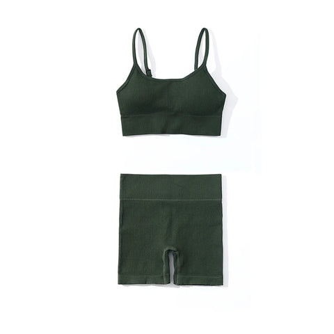SOISOU Ribstof Yoga Shorts met Hoge Taille voor Dames
