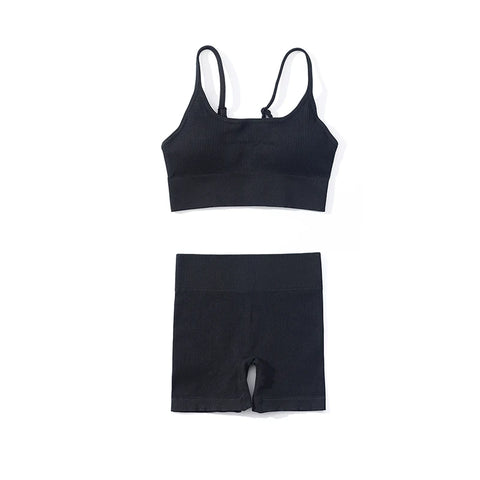 SOISOU Ribstof Yoga Shorts met Hoge Taille voor Dames