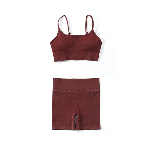 SOISOU Ribstof Yoga Shorts met Hoge Taille voor Dames