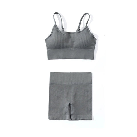 SOISOU Ribstof Yoga Shorts met Hoge Taille voor Dames