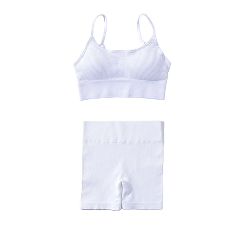 SOISOU Ribstof Yoga Shorts met Hoge Taille voor Dames