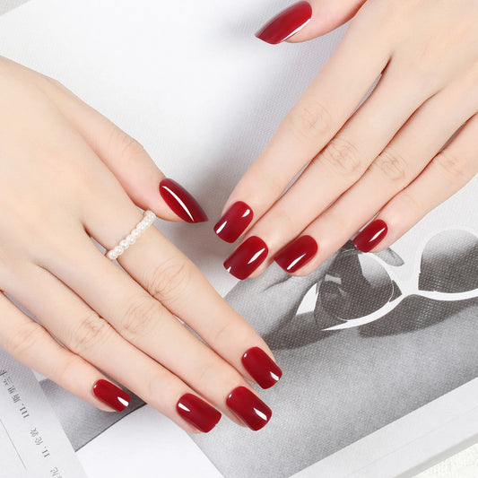 Short Full Press on Nails Set - 24 Pcs