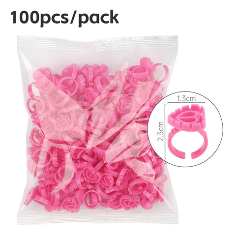 AILEISHI 100Pcs Disposable Eyelash Glue Fan Cup Rings