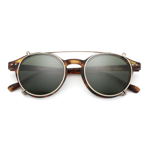 ZENOTTIC Steampunk Clip-On Gepolariseerde Zonnebril – Anti-Blauw Licht Retro UV400 Unisex Bril