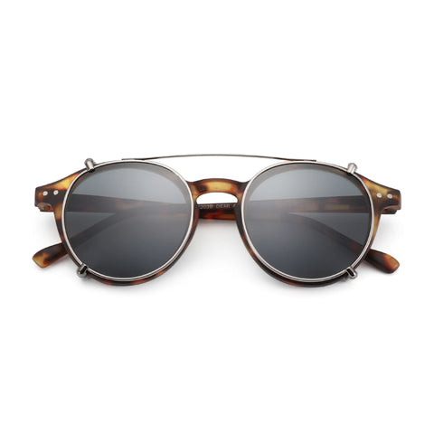 ZENOTTIC Steampunk Clip-On Gepolariseerde Zonnebril – Anti-Blauw Licht Retro UV400 Unisex Bril