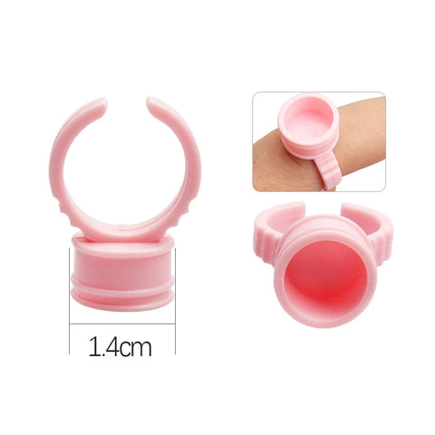 AILEISHI 100Pcs Disposable Eyelash Extension Glue Ring Cups