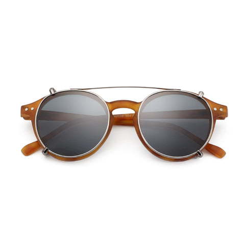 ZENOTTIC Steampunk Clip-On Gepolariseerde Zonnebril – Anti-Blauw Licht Retro UV400 Unisex Bril