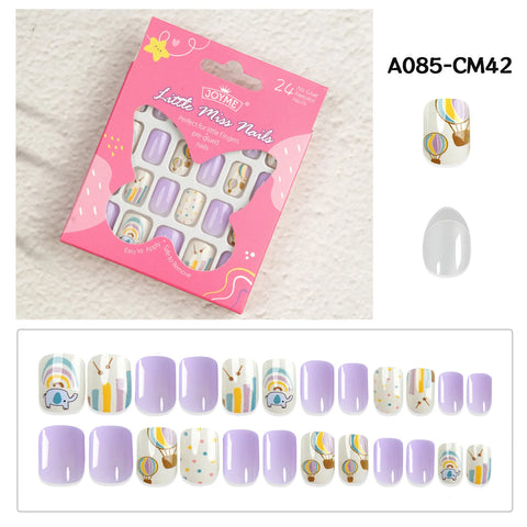 24 Pcs Children Cute Fake Nails
