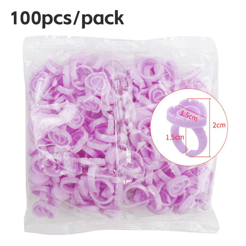 AILEISHI 100Pcs Disposable Eyelash Glue Fan Cup Rings