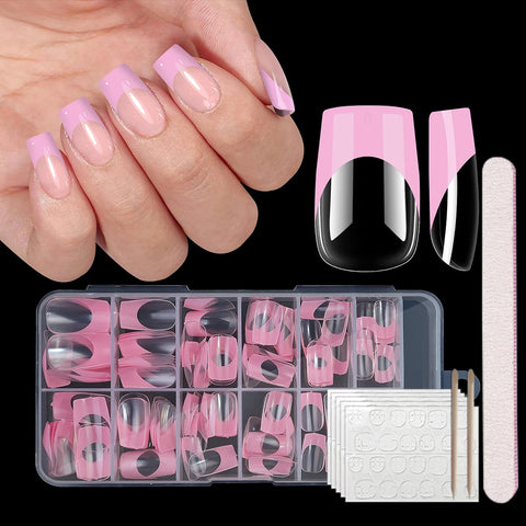 120pcs Clear Press on Nails DIY Set