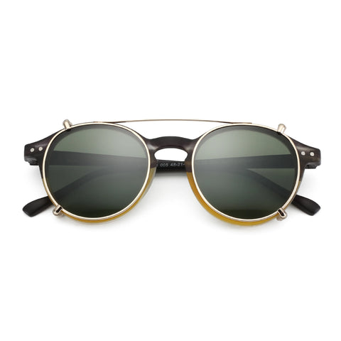 ZENOTTIC Steampunk Clip-On Gepolariseerde Zonnebril – Anti-Blauw Licht Retro UV400 Unisex Bril