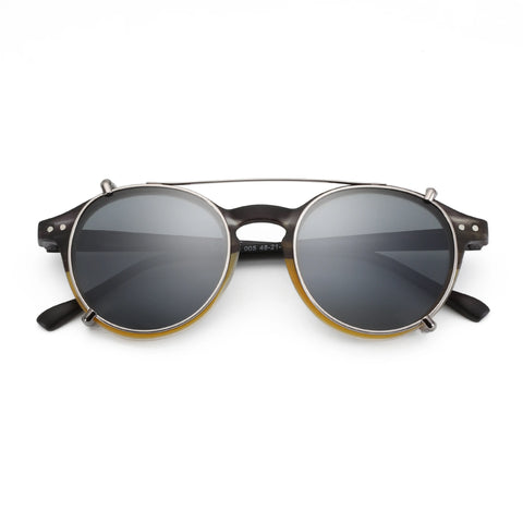 ZENOTTIC Steampunk Clip-On Gepolariseerde Zonnebril – Anti-Blauw Licht Retro UV400 Unisex Bril