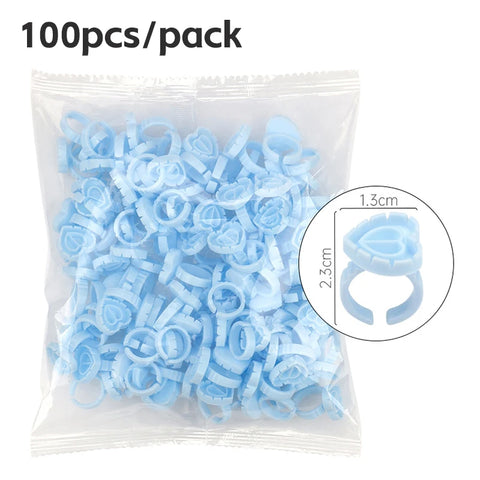 AILEISHI 100Pcs Disposable Eyelash Glue Fan Cup Rings